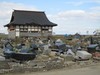 名取市閑上(東禅寺本道と墓石)